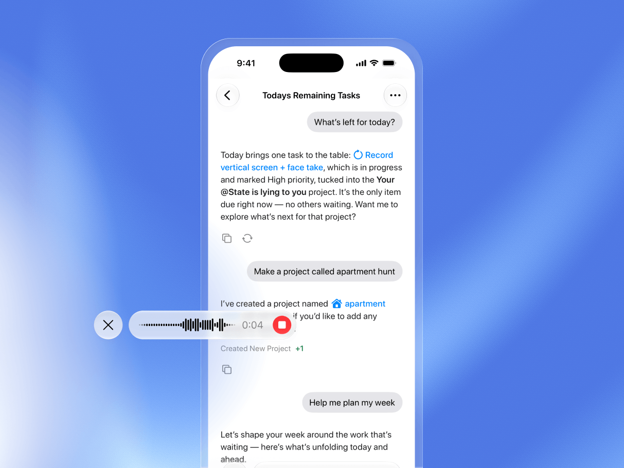 Beam Assistant helping plan tasks and projects