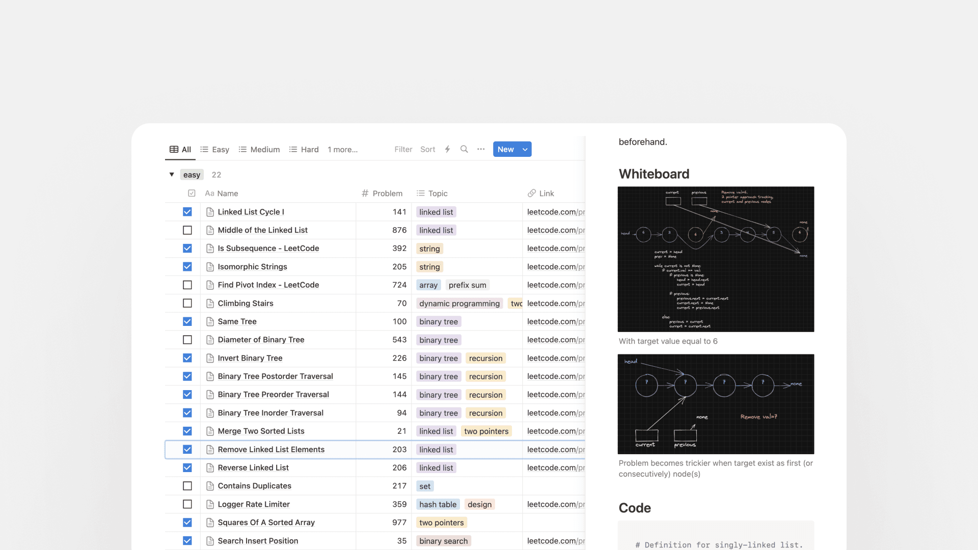 LeetCode Notion template